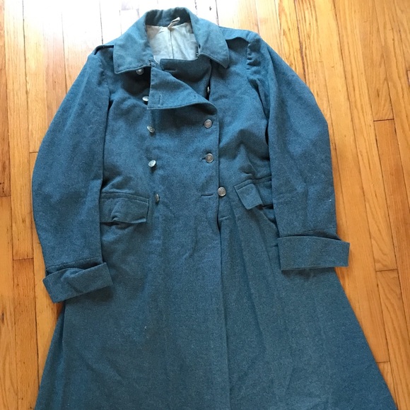 Full length vintage wool military pea coat - Picture 1 of 6